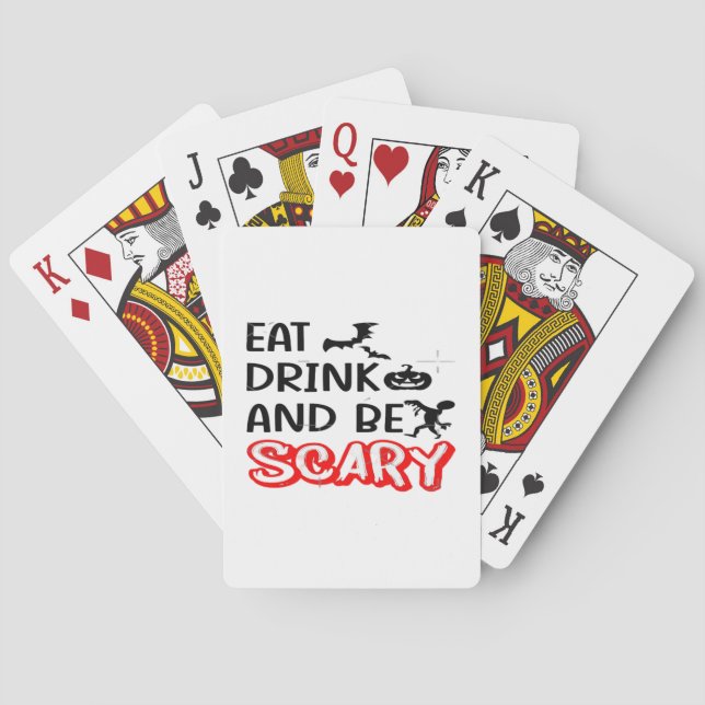 Eat Drink And Be Scary Design Retro Classic Playing Cards (Back)