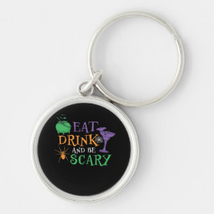Eat Drink And Be Scary Essential Retro Graphic Key Ring