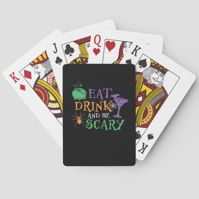 Eat Drink And Be Scary Essential Retro Graphic Playing Cards (Back)