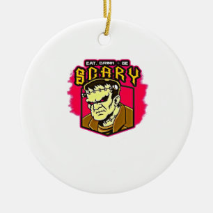Eat Drink And Be Scary Frankenstein Halloween Crea Ceramic Tree Decoration