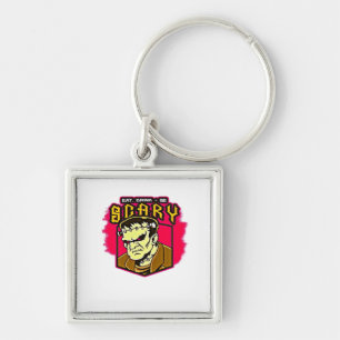 Eat Drink And Be Scary Frankenstein Halloween Crea Key Ring