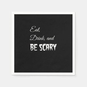 Eat Drink And Be Scary Funny Halloween Retro Style Napkin