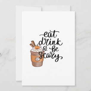 Eat Drink And Be Scary Funny Trendy Holiday Card