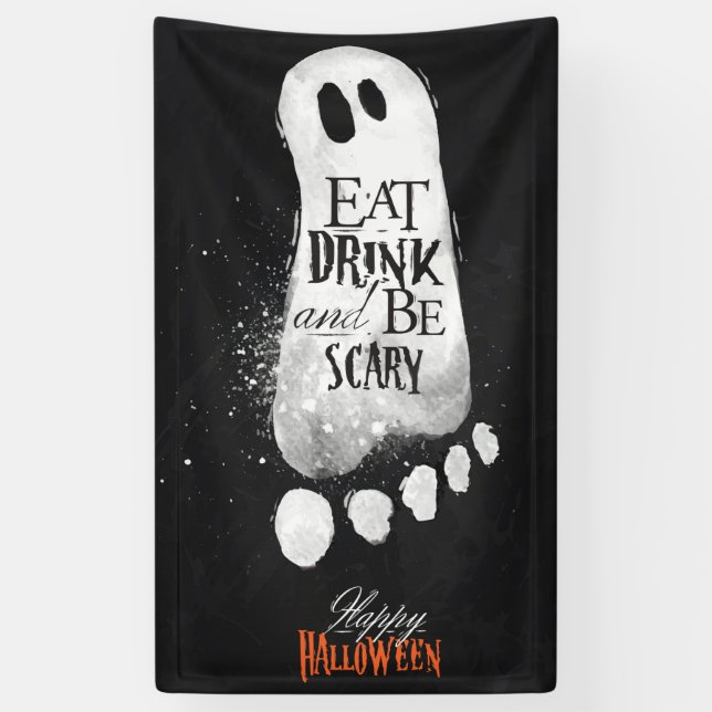Eat Drink and be Scary Ghost  Banner (Vertical)