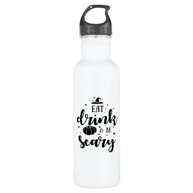 Eat Drink And Be Scary Halloween 710 Ml Water Bottle (Front)