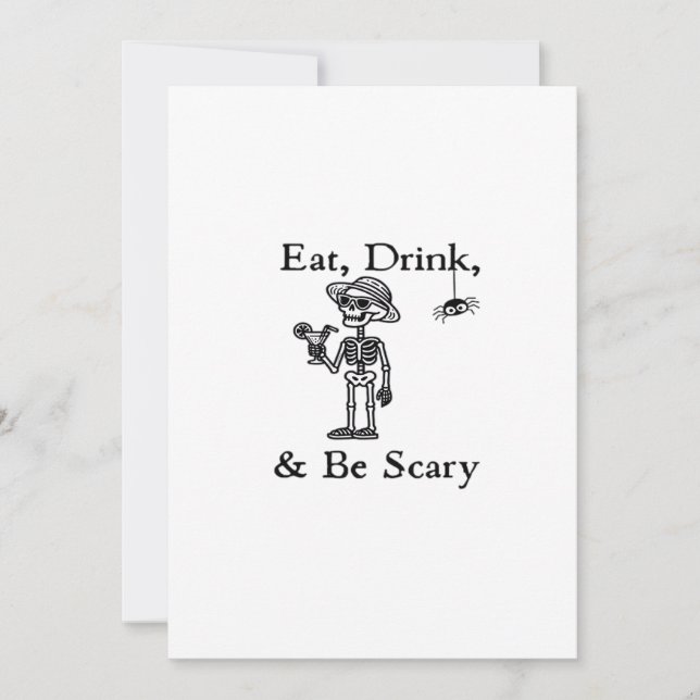 Eat Drink And Be Scary Halloween Aesthetic Style Holiday Card (Front)