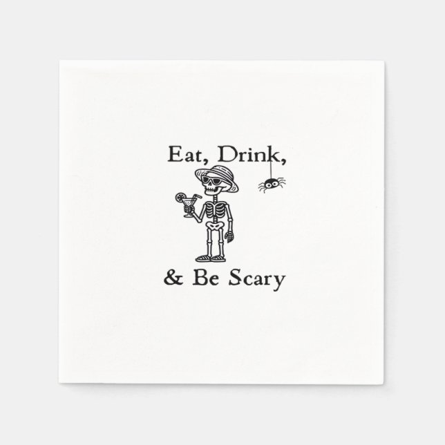 Eat Drink And Be Scary Halloween Aesthetic Style Napkin (Front)