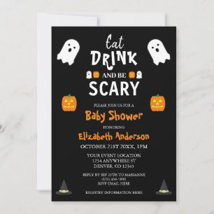Eat, Drink and Be Scary Halloween Baby Shower Invitation