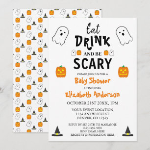 Eat, Drink and Be Scary Halloween Baby Shower Invitation