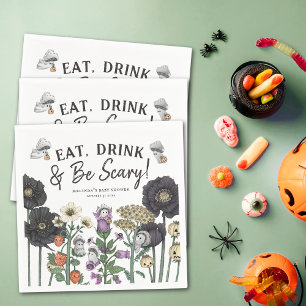 Eat Drink and Be Scary Halloween Baby Shower Napkin