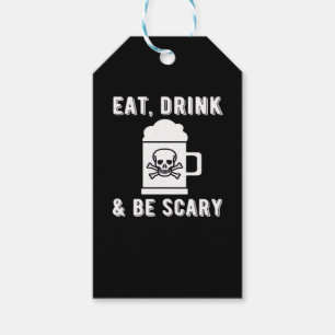 Eat Drink And Be Scary Halloween Beer Vintage Styl Gift Tags