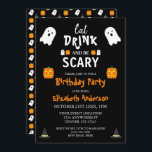 Eat, Drink and Be Scary Halloween Birthday Invitation<br><div class="desc">Eat,  drink and be scary Halloween party event gifts</div>