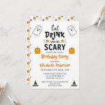 Eat, Drink and Be Scary Halloween Birthday Invitation<br><div class="desc">Eat,  drink and be scary Halloween party event gifts</div>