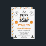 Eat, Drink and Be Scary Halloween Birthday Invitation<br><div class="desc">Eat,  drink and be scary Halloween party event gifts</div>