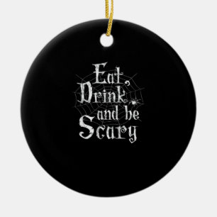 Eat Drink And Be Scary Halloween Ceramic Tree Decoration