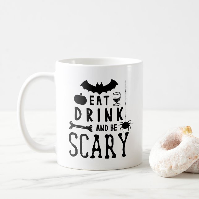 eat drink and be scary halloween coffee mug (With Donut)