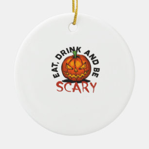 Eat Drink And Be Scary Halloween Design Ceramic Tree Decoration