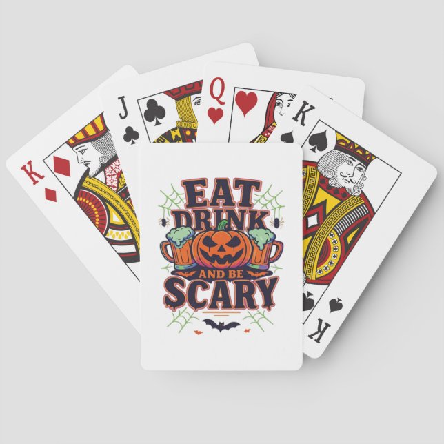 Eat Drink And Be Scary Halloween Design Creative S Playing Cards (Back)