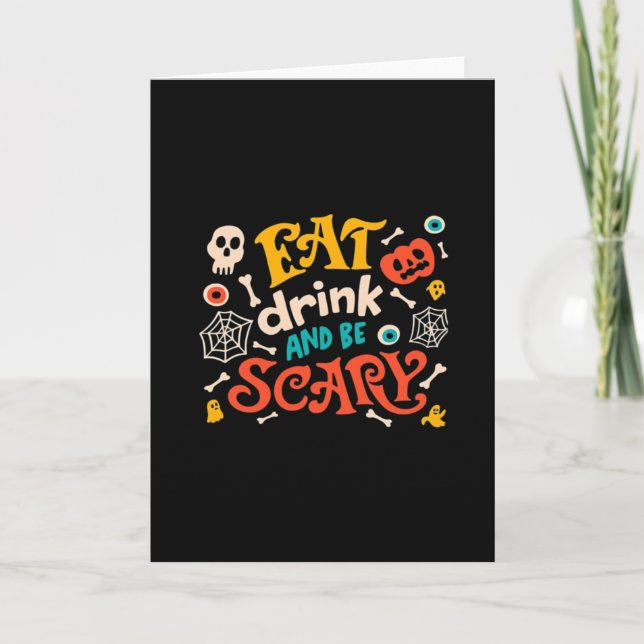 Eat Drink And Be Scary Halloween Design Essential  Card (Front)