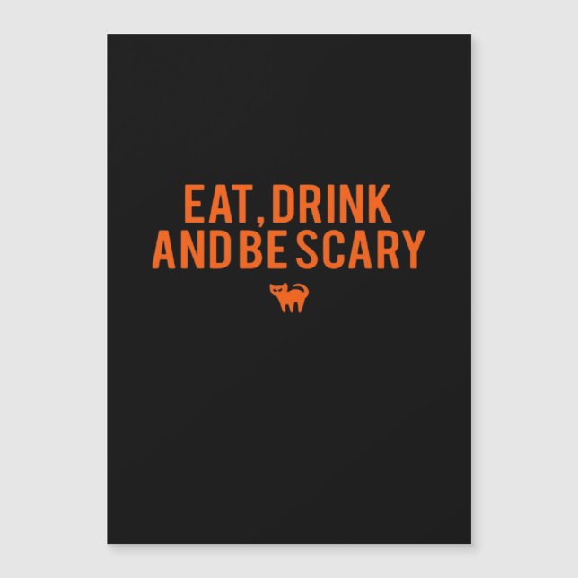 Eat Drink And Be Scary Halloween Fan Text Art Esse (Front)