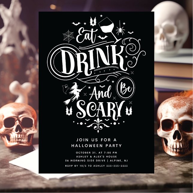Eat Drink And Be Scary Halloween Invitation (Creator Uploaded)