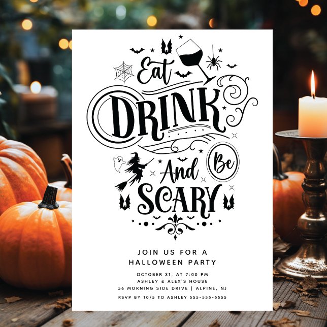 Eat Drink And Be Scary Halloween Invitation (Creator Uploaded)