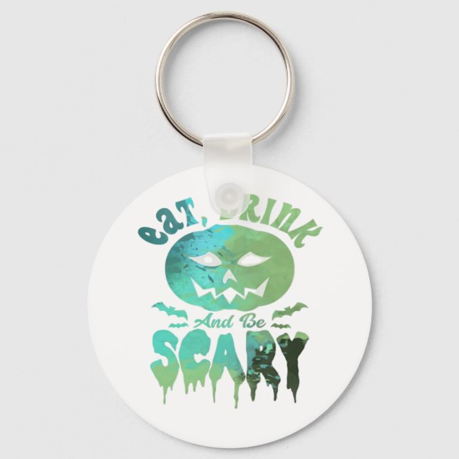 Eat Drink And Be Scary Halloween Light Key Ring (Front)
