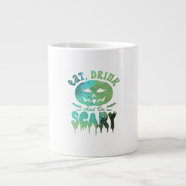Eat Drink And Be Scary Halloween Light Large Coffee Mug (Front)