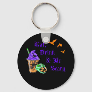 Eat Drink And Be Scary Halloween Minimal Clean Key Ring