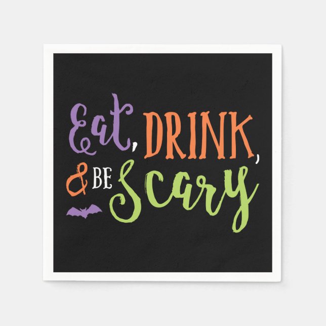 Eat Drink and Be Scary Halloween Napkins (Front)