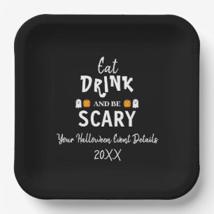 Eat, Drink and Be Scary Halloween Paper Plate
