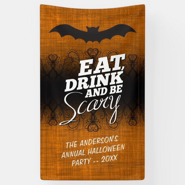 Eat, Drink and Be Scary - Halloween Party Banner (Vertical)