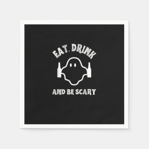 Eat Drink And Be Scary Halloween Party Funny Ghost Napkin