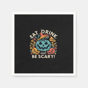Eat Drink And Be Scary Halloween Party Funny Trend Napkin