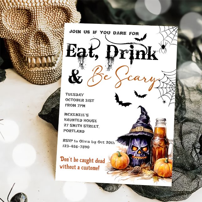 Eat Drink And Be Scary Halloween Party Invitation (Creator Uploaded)