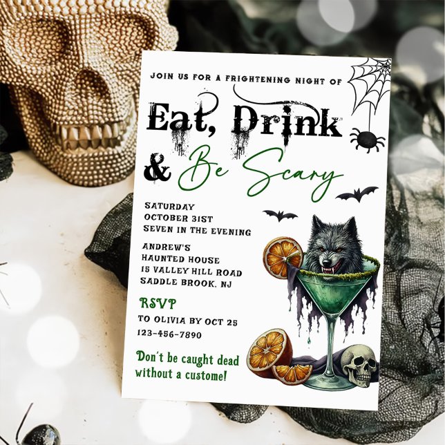 Eat Drink And Be Scary Halloween Party Invitation (Creator Uploaded)