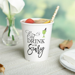 "Eat, Drink and Be Scary" Halloween Party Paper Cu Cups
