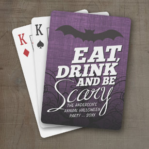 Eat, Drink and Be Scary - Halloween Party Playing Cards