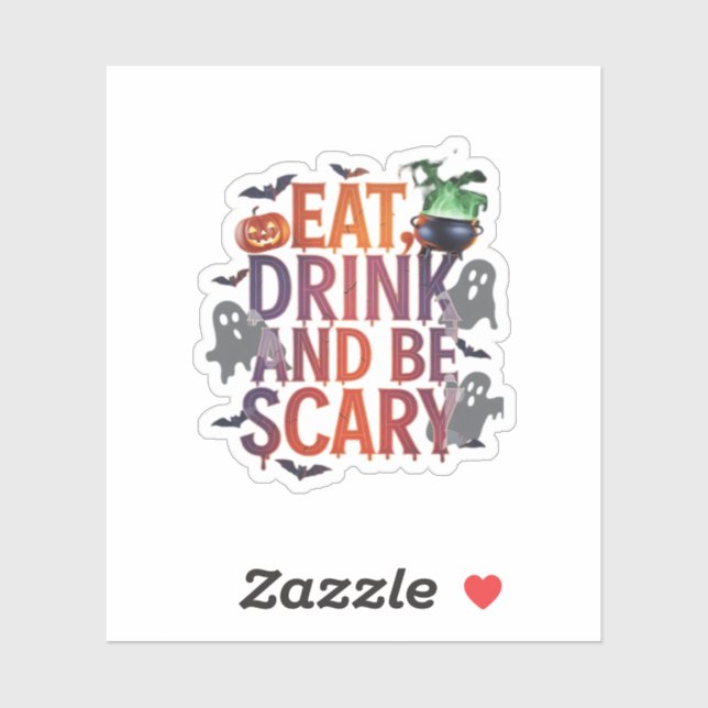 Eat Drink And Be Scary Halloween Party Spooky Desi (Sheet)