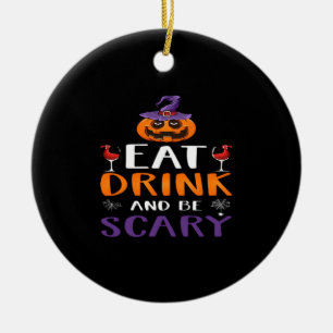 Eat Drink And Be Scary Halloween Party Witch Drink Ceramic Tree Decoration