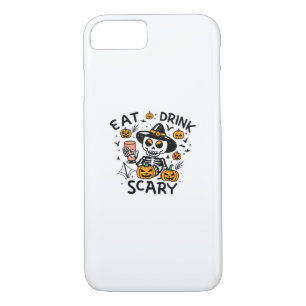 Eat Drink And Be Scary Halloween Pumpkin Miniature iPhone 8/7 Case
