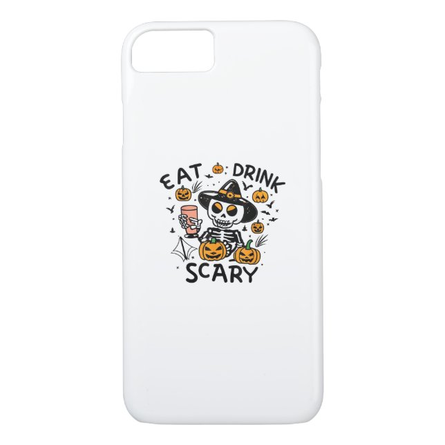 Eat Drink And Be Scary Halloween Pumpkin Miniature Case-Mate iPhone Case (Back)