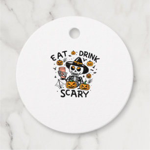 Eat Drink And Be Scary Halloween Pumpkin Miniature Favour Tags