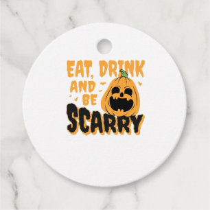 Eat Drink And Be Scary Halloween Pumpkin Vintage G Favour Tags