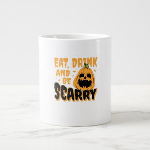 Eat Drink And Be Scary Halloween Pumpkin Vintage G Large Coffee Mug