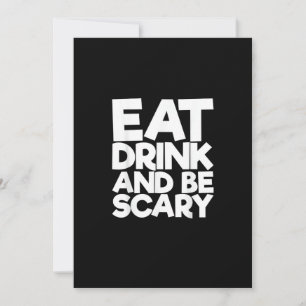 Eat Drink And Be Scary Halloween Retro Classic Holiday Card