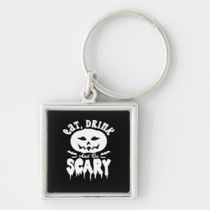 Eat Drink And Be Scary Halloween Retro Classic Key Ring