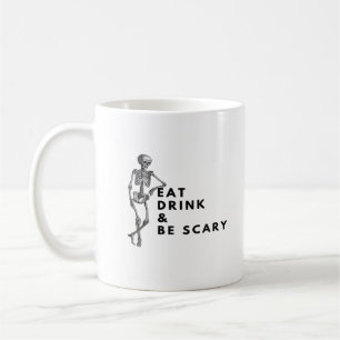 Eat Drink And Be Scary Halloween Skeleton Vintage  Coffee Mug