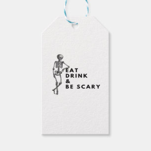 Eat Drink And Be Scary Halloween Skeleton Vintage Gift Tags