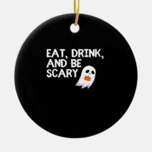 Eat Drink And Be Scary Halloween Spirit Ceramic Tree Decoration